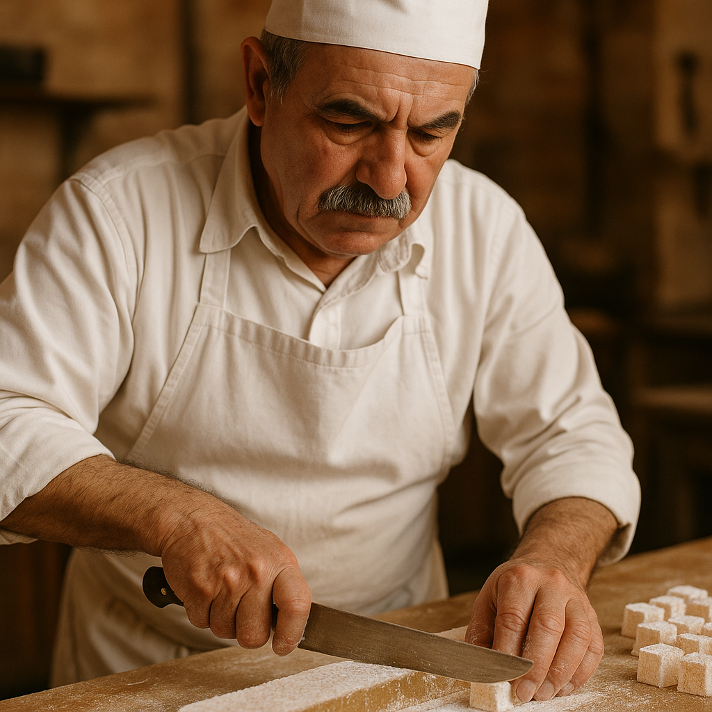 Aile atölyesinde lokum ustası